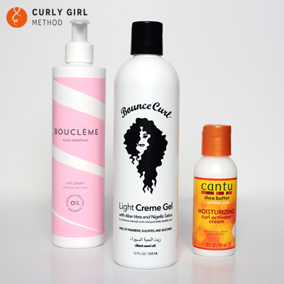 Produits de définition des boucles Curly Girl pour la méthode Curly Girl